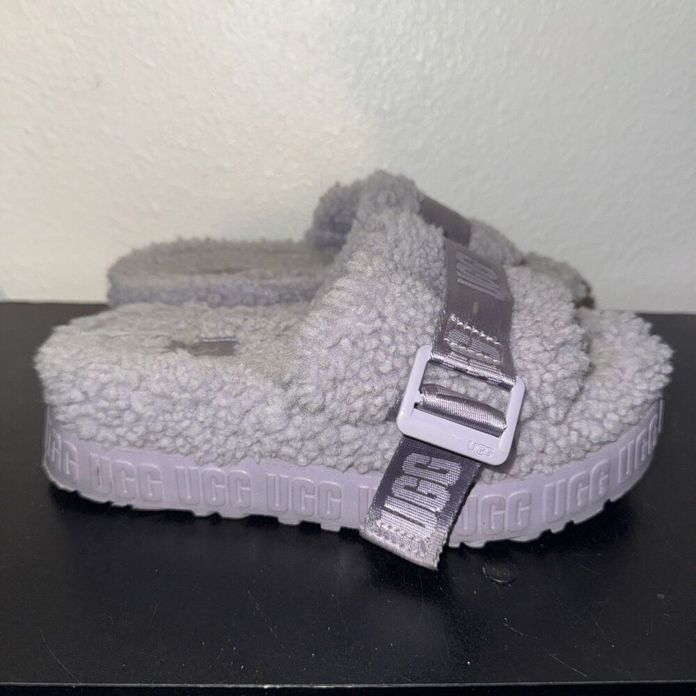 UGG Gray Teal "Fluffita" Platform Slides/Slippers Size 5 US EU 36